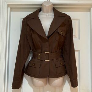 NWT Bandolino Stretch Lined Safari Style Trench Jacket Size 16